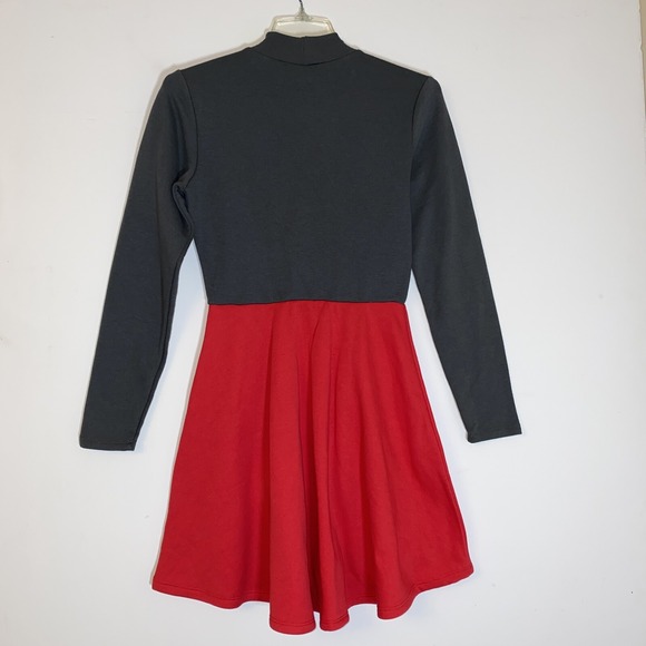 Mighty Fine Women's Size XS Long Sleeve Red Santa Pom Pom Christmas Dress NWT - Picture 7 of 10